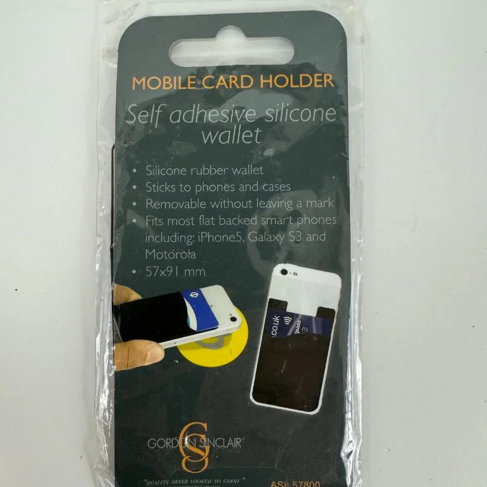 eBay Smart Wallet Mobile Card Holder Black Self Adhesive Silicone 3.5